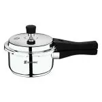 Bergner Sorrento Stainless Steel Pressure Cooker with Outer Lid, 2 Liters, Triply Bottom, Induction Base, 5 Year Warranty, Silver