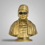 SILAII Handmade Puratchi Thalaivar MGR Sculpture / Home Décor / Office Décor / Table Décor - 8 Inch - Gold (Stone Powder with Resin)