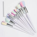 Roslet Unicorn Makeup Brushes 10pcs With Colorful Bristles Unicorn Horn Shaped Fantasy Handles