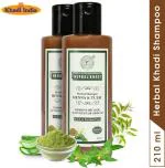 Herbal Khadi Heena Tulsi Herbal Shampoo, for Intense Damage Repair Antidanruff Hair Growth Booster, (No SLS & Paraben) 420 ml (Pack of 2)
