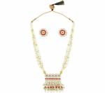 Gyaan Jewels Handmade Alloy Earring and Necklace Set White (Women) (Pack of 1) Free Size
