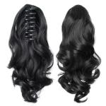 Trendy Club Black 18 inch Silky Straight Synthetic Hair Extensions for Women and Girls