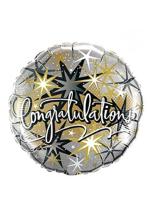 Hippity Hop Rubber Multicolor Foil Balloon Congratulations Printed Round For Birthday Decoration