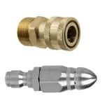 STARQ Quick Connector Rotary Gutter/Sewer/Drain Cleaning Nozzle Attachment For High Pressure Washer (M22x3/8)