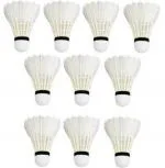 NS FLY SOUL Feather Shuttlecock Set of 12 Badminton Shuttlecock, Pack of 12 Pieces (White)