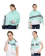 Nene Mothers Multi Purpose Large Size Nursing/Feeding Scarf-Wrap Stole with Tasse (Green)