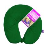 VIAGGI Microbead Travel Neck Pillow with Fleece Cover - Hunter Green.
