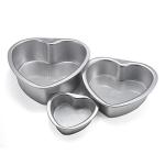 ShopiMoz Aluminium Cake Baking Mould, Heart Shape Cake Making Tin (Set of 3)