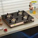 Urban Chef ISI certified Gourmet Cook Stainless Steel Manual Gas Stove (4 Burners)