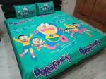 REHAAN REHAAN 7 STAR Green Cartoon Cotton Double Flat Bedsheet 230 x 228 cm