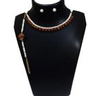 JAYA VISION ENTERPRISES (5mm )Real Pearl with Rudraksha Choker Necklace