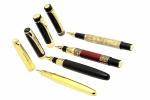 Ledos Metal Golden Trims Roller Ball Pens (Pack of 4)