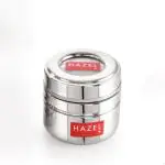 HAZEL Steel Small Container for Kitchen | Transparent Lid Containers for Storage | Small Container for Spices, 200 ML