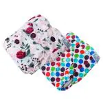 Seabird Regular Assorted Pack Of 2 (2 Diaper + 2 Insert) Cloth Diaper For Baby | Washable & Reusable Cotton Diaper Freesize | Adjustable | Reduce Rashes | With Quick Dry Insert Pad