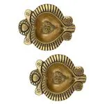 Divya Mantra Golden Brass Swastik Diya ,DM00074