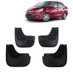 Kingsway Techo Car Flash Guard Mud Flaps, Suitable For Honda Amaze, Model Year : 2013 - 2018, Material: ABS/PVC, Color : Black, Set Of 4 Piece