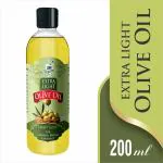 LAXMI ORGANIC Extra Light Olive Oil Jaitun tail Edible food cooking oil light and for skin hair face treatment and extra baby body massage virgin Cold Pressed oil 200 ML