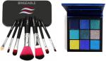 Buy Tya Black Makeup Brushes With Obsession Sapphire Eyeshadow Palette (Set Of 2)