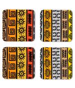 Whats Your Kick Pattern Cartoon Design Beautiful Fabric Pattern Design Printed Set of 4 Coaster With Metal Stand