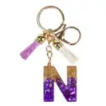 CRAFTSTUDIO Resin Alphabet Initial N letter keychain for Boys & Girls