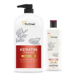 TryOnes Shampoo + Conditioner With Keratin Flavoured (1000+355ml), Eliminate Frezz And Tangles.