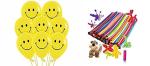 Crazy Sutra Combo pack of Smiley Balloons 25 pcs & Animals Kit Twisting Balloons 100pcs for Birthday / Anniversary / Baby Shower