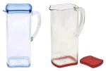 Vansh Enterprises Multicolor Plastic Jug With Lid - 2 L (Pack Of 2)