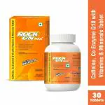 Rockon Max Chewable Caffeine & Multivitamin Tablets | Energy Supplement for Enhanced Focus & Alertness | Gluten-Free | Coffee & Chocolate Flavor | 30 Tablets