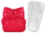 Bumberry Rose Pink Reusable Cloth Diaper Cover With 2 Wet Free Inserts For Babies (3-36 Months)