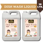 Sunita Dreams Dish wash Liquid Pink 10ltr Litres Refill Pack, Power of Lemons, Leaves No Residue, Grease Cleaner for All Utensils, Concentrated Dishwash Liquid Kitchen Soap