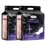 Extra Dry & Soft Antibacterial Sanitary Pads (100% leakage Proof Sanitary Napkins) (Size - 320mm | XXXL) (2 Packet) (Total 80 Pads)