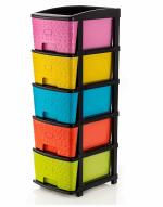 FUFUDADA Plastic Modular Basket Drawer Chest Of Drawers For Storage Rack System Large Stomo Multi Purpose of Trolley Foldable drawers. 97 x 38 x 30 cm | Multi | 5 LAYER