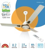 INNO ONE Bliss 1200mm, 5 Star rated BLDC Ceiling Fan (White) , 27W, 65% energy saving