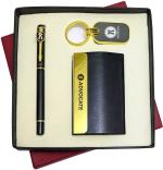 UJJi Advocate Gifts 3in1 Golden Part Black Pen, Keychain and ATM Card Holder