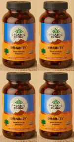 Organic India Immunity Veg Capsule Ayurvedic Medicine (4 Packs, 180 Veg Capsule in Each Pack)