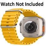 RUPELIK (Ocean 40mm Zikzal Metal lock Yellow) Soft Silicone iWatch Strap Series 7,6,5,4,3,2,1/SE Compatible For Strap 40mm/38mm/41mm Smart Watch Strap (Yellow)