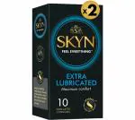 Skyn super soft extra lubricated condoms for men and women (silky smooth lubricated condom for superior comfort experience using skynfeel technology)-20 count pack of 2