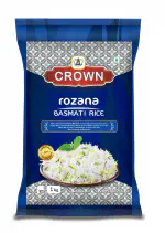 CROWN Rozana Basmati Rice, Gluten Free, Double Polished 100% Natural Basmati Rice , 1 KG