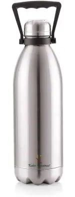 Kuber Industries Silver Stainless Steel Water Bottle - 1 L