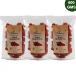 Farmbean Premium Dried Strawberry 600Gms (Pack of 3) | Dehydrated Strawberry | Real dried fruit | | Healthy Sweet Treats| Rich in Calcium, Antioxidant, Fibers and Vitamin K | Vegan, Non-GMO & No Preservatives
