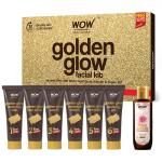 WOW Skin Science Gold Facial Kit For Glowing Skin | Made With Activated Naturals | Salon Like Facial At Home | Brightens Dull Skin | Tightens & Refines Skin