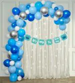 SpecialYou.in It's My Half Birthday Decoration for baby boy with blue and white balloons- 64 Items