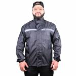Allextreme Riding Jacket Rain Suit Cover with Pant PU Coated Polyester Fabric Waterproof Biker Rainwear with Full Sleeves for Men's Rider Protection Raincoat (4XL, Black/Grey)
