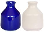 Mkd2 Rise Flower Vase for Artificial Flowers Home Decoration | Flower Vase for Living Room and Office | Ceramic Small Flower Vases combo (Blue & White, Set of 2 pcs)