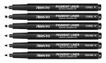 Aristo Round & Chisel Tip Pigment Liner -3Each Waterproof Quick Drying Lightfast Pigmented Black Water Based Ink Ideal for Technical Drawing Sketching Illustration Outline Mandala Creative Drawing Pen