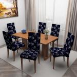 Dream Care Chair Protector Dining Table Chair Cover Set of 6 & Elastic Stretchable Office Chair Cover Protector, Design 24