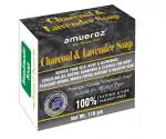 Amueroz Charcoal And Lavender Soap, Natural Handmade Bathing Soap, Moisturizes And Revitalizes Skin, Stress Relief, Soothe Sunburns, 110 G