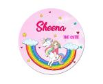 Ashvah Multicolour Engineered Wood Unicorn Customizable Fridge Sticker Magnet-Gift On Happy Birthday For Friend, Daughter, Name-Sheena
