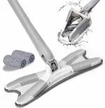 PLEXUS X Shape Microfiber Mop for Floor Cleaning, Dust Mop with Self Wringing, Ceramic Floor, Wood Floor Cleaner Mop, Dry Wet Mop Hands-Free Manual Extrusion.