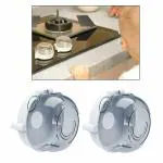 Safe-o-kid 2 Gas Stove Knob Covers/Guards, Indoor Baby Safety, Transparent Pack of 2